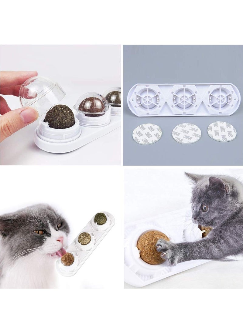 Catnip Squash Ball Toy, 3 in 1 Rotatable Cat Snacks Edible Ball with Natural Healthy Catnip Silver Vine Cat Spit Hair Ball Chewing Clean Teeth Toys - Image 4