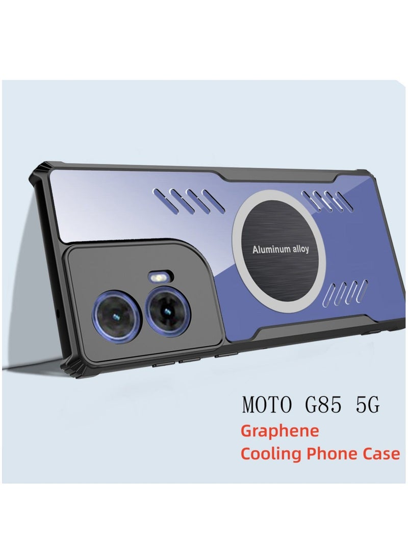 فانكالو [1+2 مجموعة] جراب واقٍ للشاشة لهاتف Motorola Moto G85، جراب مغناطيسي للسيارة مع وظيفة التبريد ومقاومة السقوط، 2 غطاء مقسّى - Image 2