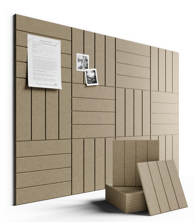 Fluxynara Large Felt Bulletin Board 48" x 36" Cork Board Alternative-12 Pack with 70 Safe Removable Adhesive Tabs, Cork Boards for Walls for Home Office Classroom Pin Board-Heavy Brown - Image 1