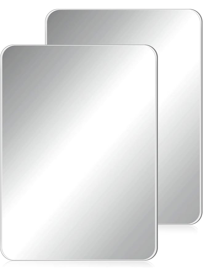 erorex 2 Pcs Magnetic Locker Mirror Small Real Glass Mirror For School Locker Rectangular Locker Accessories Magnetic Makeup Mirror For Bathroom Household Refrigerator Cabinet 4 X 5.8 Inches - Image 1