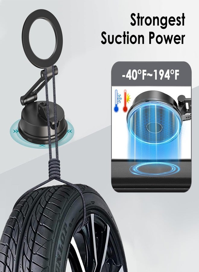 CreaDream Magnetic Phone Holder for Car, Vacuum Suction Cup Magsafe Car Mount for Dashboard Windshield Vent, Car Phone Mount Compatible with iPhone 16 15 14 13 12 Series and MagSafe Case - Image 5