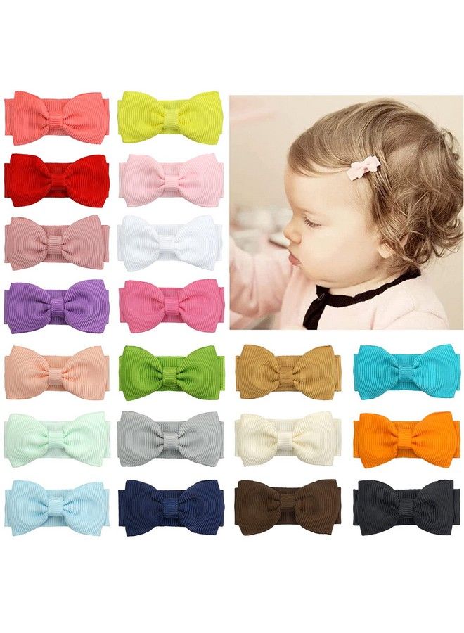 Tergy Baby Girls Snap Hair Clips Tiny Bow Nonslip Hair Clips Mini Bow For Toddlers Newborn Toddler Infants (20Pcs) - Image 3