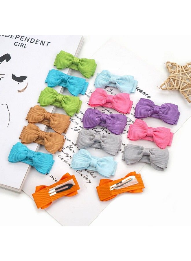 Tergy Baby Girls Snap Hair Clips Tiny Bow Nonslip Hair Clips Mini Bow For Toddlers Newborn Toddler Infants (20Pcs) - Image 5