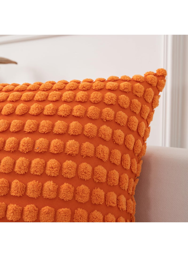 K KEVIN TEXTILE Kevin Textile Pack of 2 Decorative Corduroy Throw Pillow Covers Soft Boho Granular Pattern Pillow Covers Modern Farmhouse Home Decor for Sofa Living Room Couch Bed  26x26 Inch Orange  - Image 2
