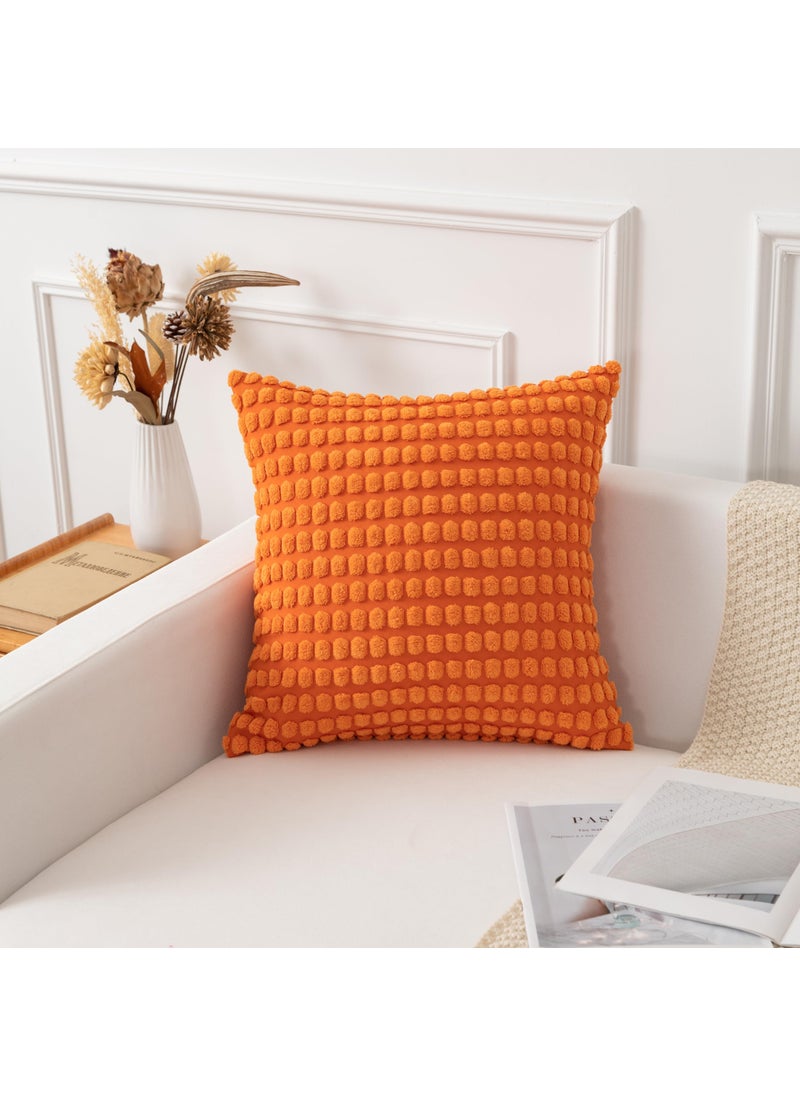 K KEVIN TEXTILE Kevin Textile Pack of 2 Decorative Corduroy Throw Pillow Covers Soft Boho Granular Pattern Pillow Covers Modern Farmhouse Home Decor for Sofa Living Room Couch Bed  26x26 Inch Orange  - Image 4