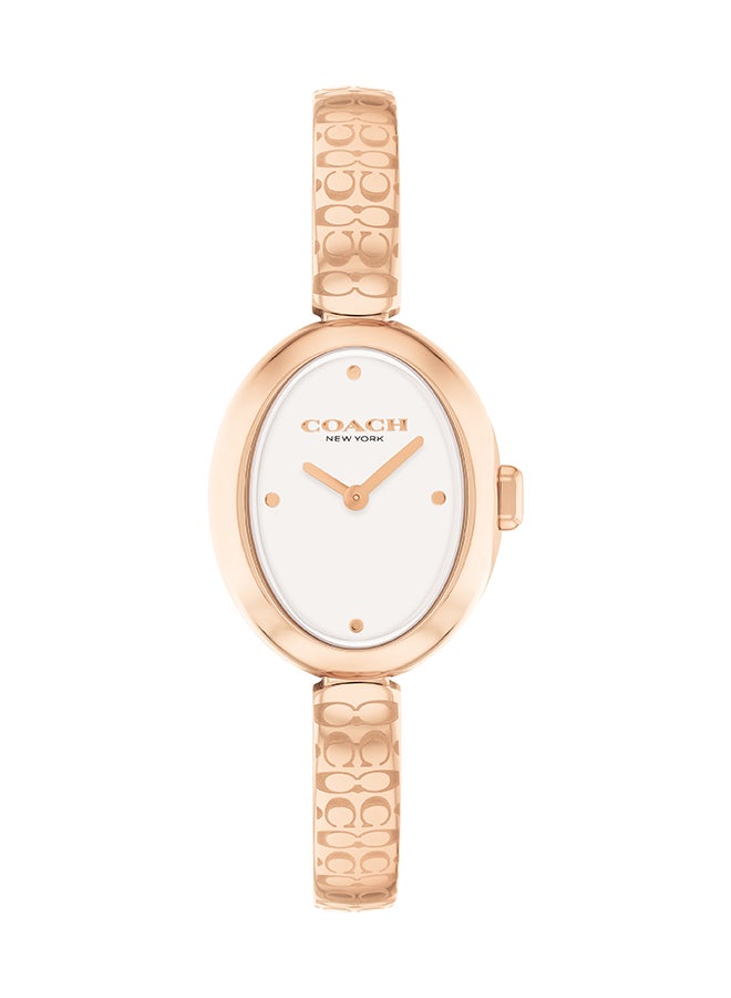 COACH ساعة كوتش النسائية التناظرية البيضاوية ذات العلبة البيضاء - 14504531 - Image 1