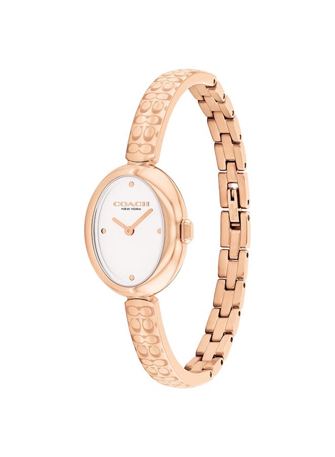 COACH ساعة كوتش النسائية التناظرية البيضاوية ذات العلبة البيضاء - 14504531 - Image 3