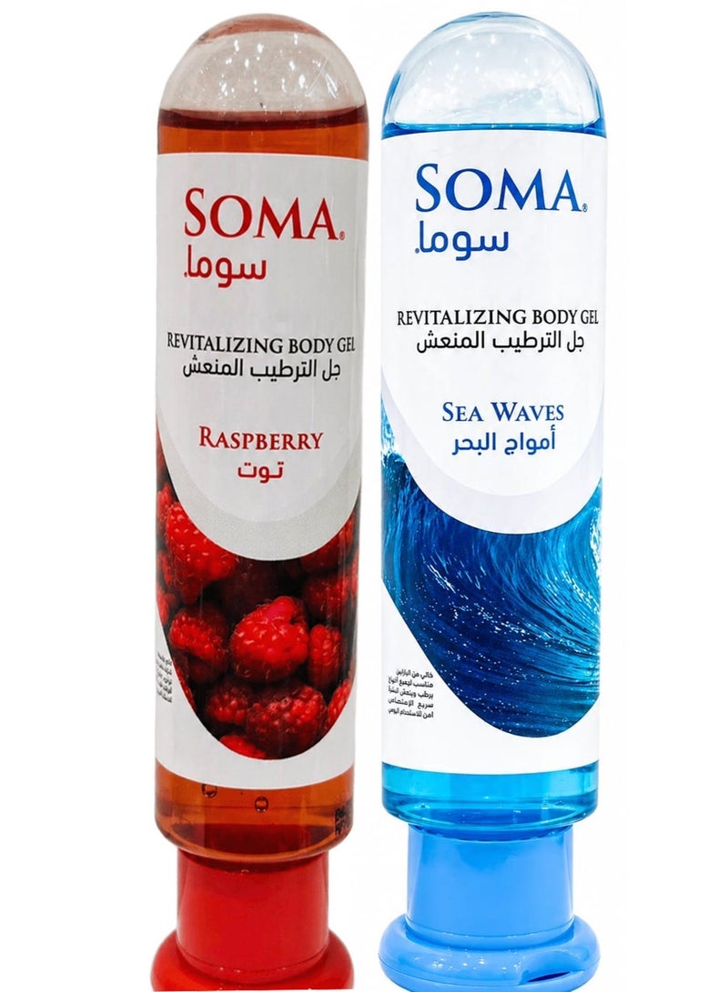 سوما مجموعة جل الجسم المنعش سوما برائحة أمواج البحر وجل الجسم المنعش سوما برائحة التوت 120 مل - Image 1