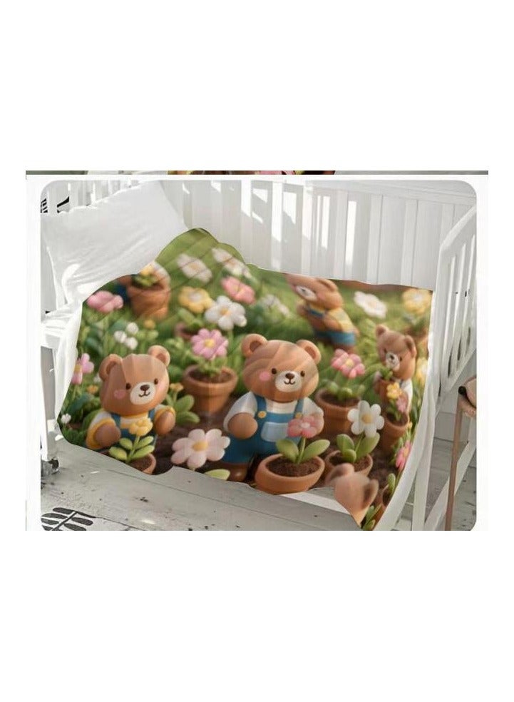 general Children's or student cartoon flannel thin blanket (warm and comfortable, suitable for sleep, games) 100cm*150cm - 407 - Image 1