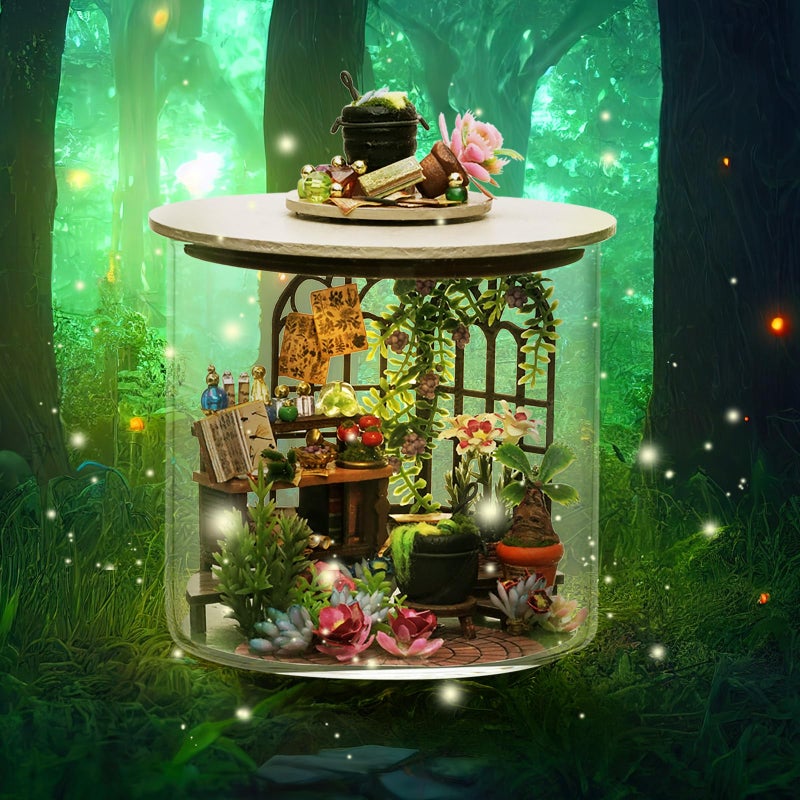 Foyucool ï»¿Foyucool Miniature House Kit, Dollhouse Kit with Furnitures, DIY Mini House Building Kit for for Adult, Christmas Home Decorations Gifts for Family and Friends, Flower Shop - Image 5