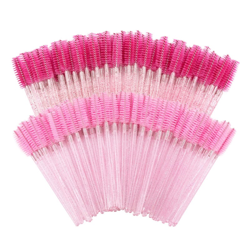 Tbestmax 200 Disposable Eyelash Brush Mascara Wands Spoolies for Eye Lashes Extension Eyebrow Purple Pink Tbestmax - Image 1