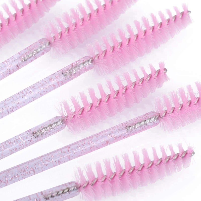Tbestmax 200 Disposable Eyelash Brush Mascara Wands Spoolies for Eye Lashes Extension Eyebrow Purple Pink Tbestmax - Image 3
