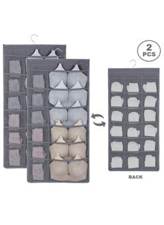 Generic 2 Pack Hanging Underwear Organizer for Closet, Double-Sided Wall Shelf Wardrobe Storage Bags, Oxford Cloth Space Saver Bag for Bra Underwear Underpants Socks (30 Pockets)  - Image 1
