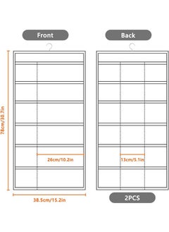 Generic 2 Pack Hanging Underwear Organizer for Closet, Double-Sided Wall Shelf Wardrobe Storage Bags, Oxford Cloth Space Saver Bag for Bra Underwear Underpants Socks (30 Pockets)  - Image 2