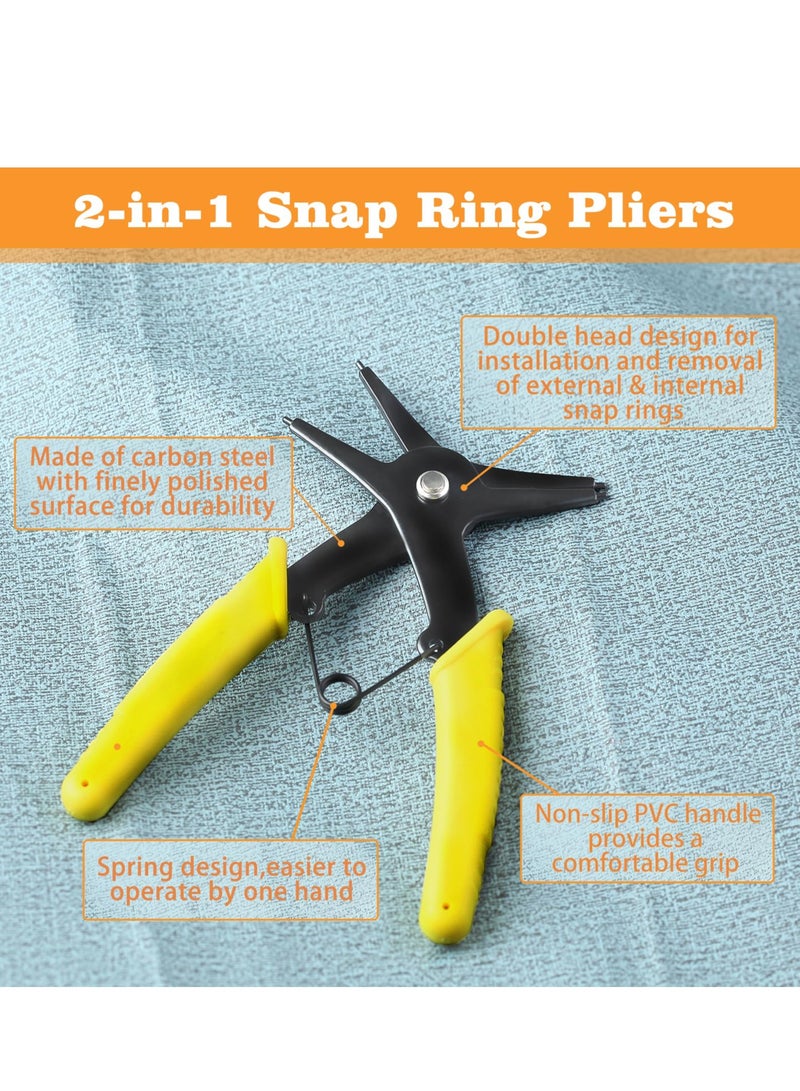 SYOSI Dual-Purpose Snap Ring Pliers Tool, Circlip Pliers Removal Pliers Removing Reassembling Tool, Dual-purpose Retaining Ring Plier C-clip Plier for 10mm-40mm Diameter Snap Ring - Image 5