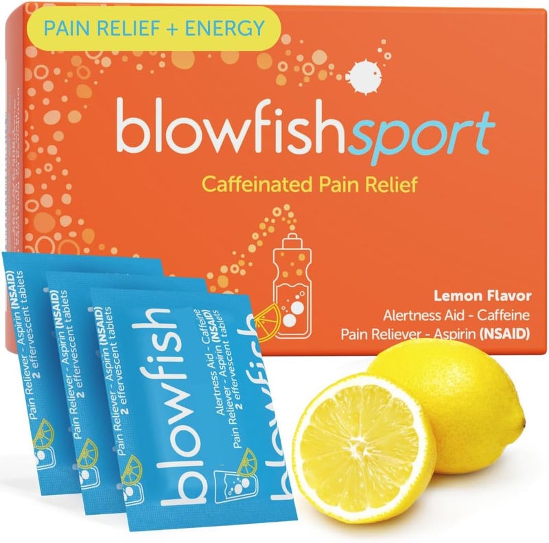 Blowfish Sport | Pain Relief for Athletes | Eases Sore Muscles | Boosts Energy | Effervescent Formula Works Fast | Perfect for Morning Workouts