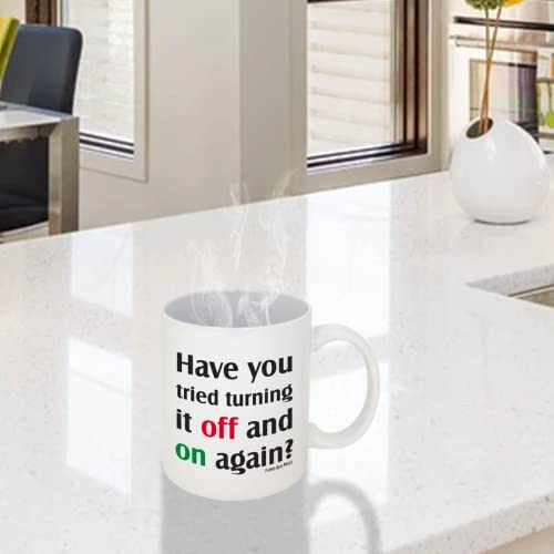 Funny Guy Mugs Have You Tried Turning It Off And On Again? Ceramic Coffee Mug - 11oz - Ideal Funny Coffee Mug for Women and Men - Hilarious Novelty Coffee Cup with Witty Sayings - Image 3