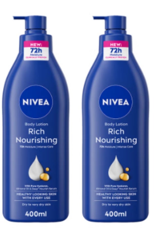 Nivea Nourishing Body Lotion Almond Oil 400ml Pack Of 2