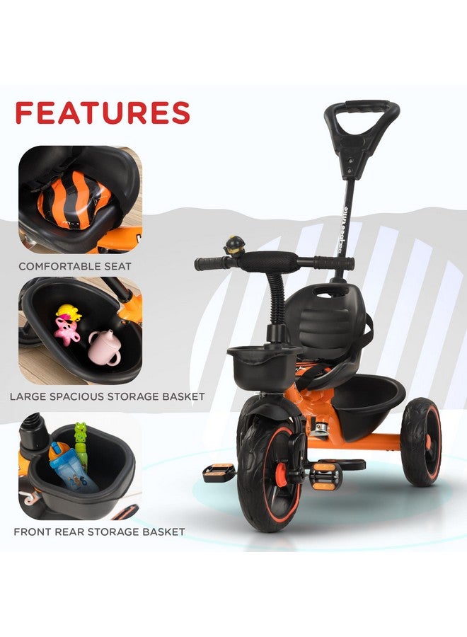 BAYBEE Baybee Baby Tricycle for Kids, Smart Plug & Play Kids Cycle with Eva Wheels, Bell, Storage Baskets & High Backrest | Kids Tricycle Trike | Baby Cycle for Kids 2 to 5 Years Boy Girl (Trixg Pro Orange) - Image 3