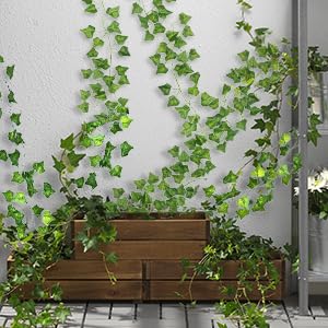 CQURE 60 Pack 420Ft Artificial Ivy Fake Vines Ivy Garland Greenery Garland Fake Hanging Plants Vines Aesthetic Green Leaves for Bedroom Wedding Party Garden Wall Room Decor - Image 5