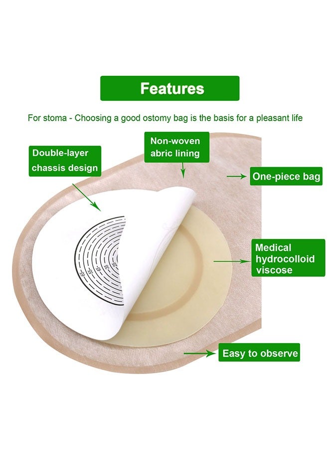 Generic One Piece Ostomy Colostomy Bags, Ostomy Supplies, Drainable Ostomy Pouch for Ileostomy Stoma Care,20-70mm,10pcs  - Image 4