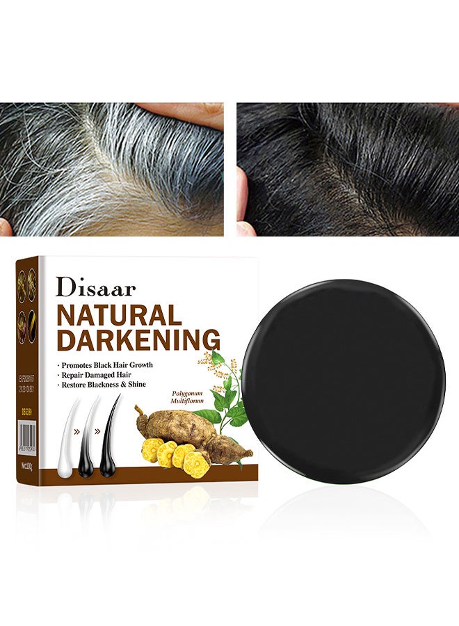 Disaar Polygonum Hair Shampoo Soap, Hair Prevents Hair Loss, Natural Hair Black, Nourishing Deeply Cleanses Hair Scalp, Extracts For Effective Cleaning, Promotes Healthy Hair Growth And Solution to Gray and White Hair, Cleanses And Nourishes Scalp, Hair Care, 100G - Image 1