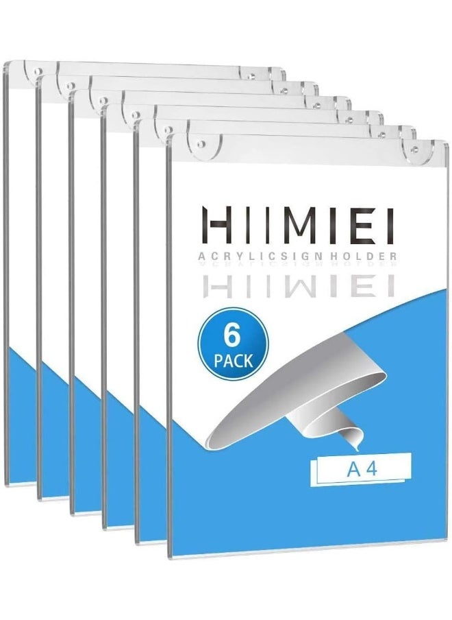 TPGP Reusable Poster Bag DIN A4 Advertising Display 6 A4 Acrylic Glass Poster Holder / Advertising Signs, Transparent (A4 210 mm x 297 mm)  - Image 1