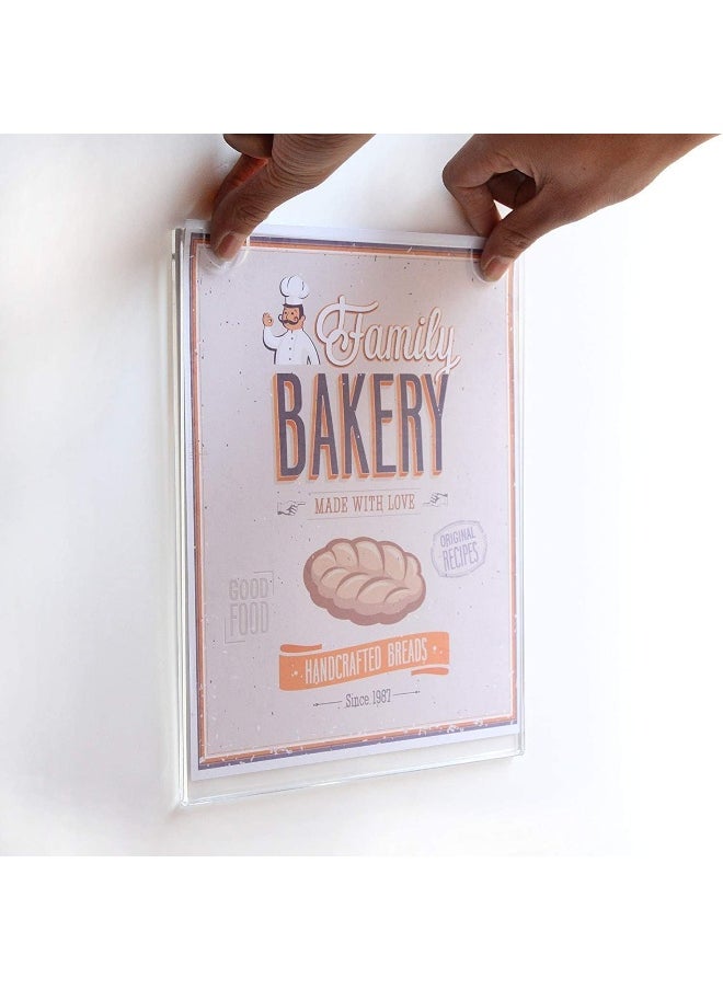 TPGP Reusable Poster Bag DIN A4 Advertising Display 6 A4 Acrylic Glass Poster Holder / Advertising Signs, Transparent (A4 210 mm x 297 mm)  - Image 2