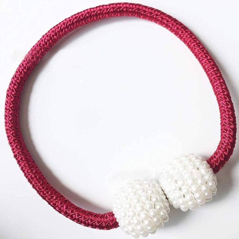 LAVNIK 1 Pair Curtain Tieback Round Pearl Polyester and Magnet Curtain Drapery Holdbacks Binding Tie Band Tiebacks for Living Room Decoration Curtain Buckle Drapery Holdbacks Curtain Straps - Image 5