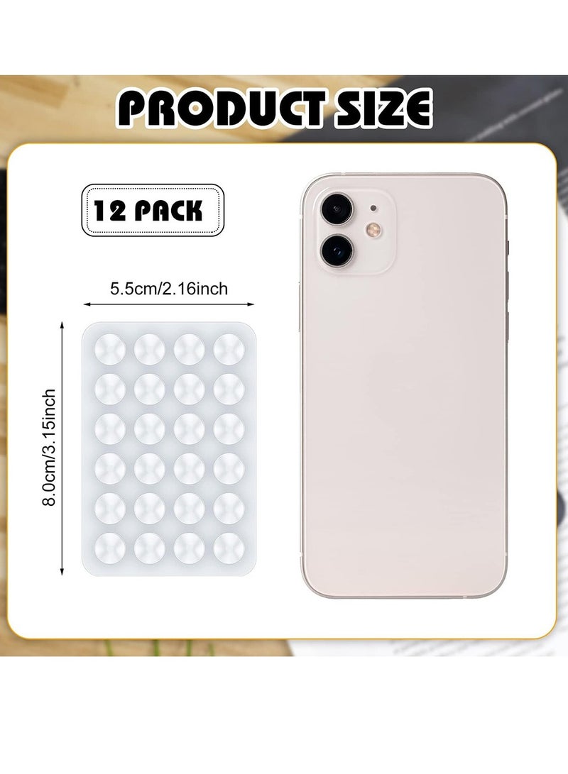 Peachjoy 12 قطعة كوب شفط سيليكون لاصق، حافظة هاتف شفط، حافظة هاتف شفط سيليكون مثبت لاصق، كوب شفط هاتف غير قابل للانزلاق، مناسب للحمام والمنزل والمطبخ (أبيض) - Image 2