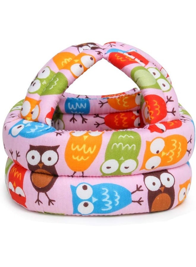 FLYPARTY Adjustable Infant Baby Toddler Protective Hat Helmet Safety Cap (Red Owl) - Image 1