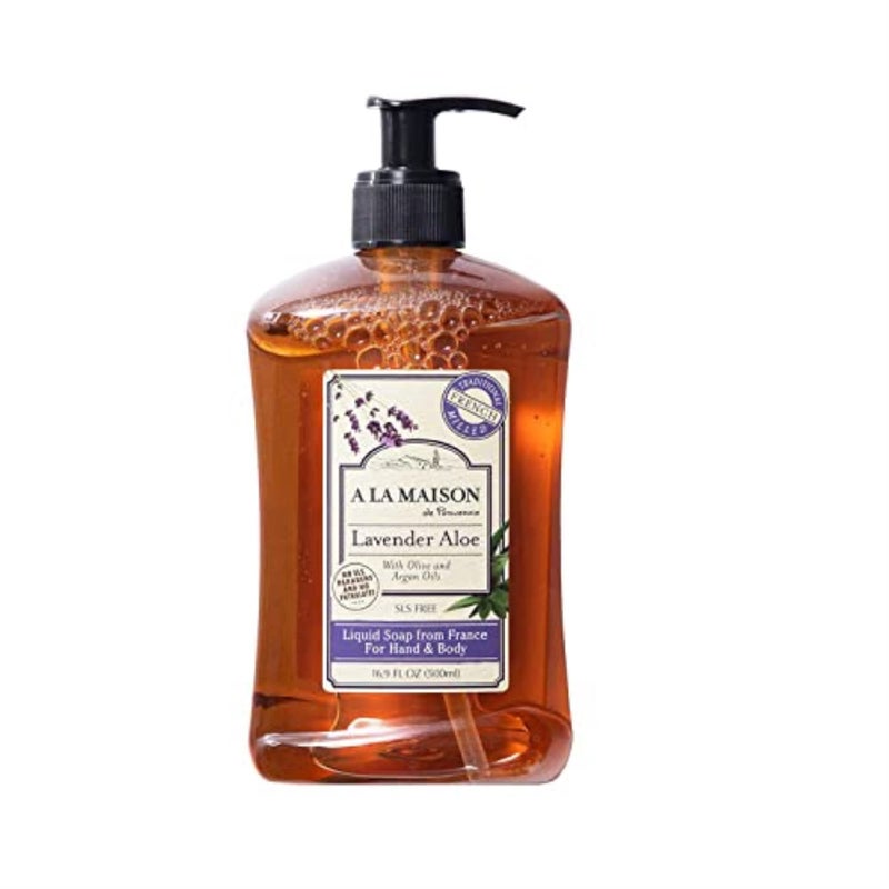 A LA MAISON French Liquid Hand Soap RefilL - Natural Hand Wash Made with Essential Oils - Biodegradable, Plant-Based, Vegan, Cruelty-Free (16.9 Fl Oz Bottle, Lavender Aloe) - Image 1