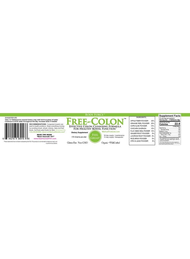 Body Force Colon Formula Powder by Markus- Comprehensive Colon Cleansing Formula - Fiber-Rich for Toxin Absorption - Aloe, Ginger, Citrus Flavonoids & Cascara Sagrada - Gentle & Effective Detoxification - Image 4