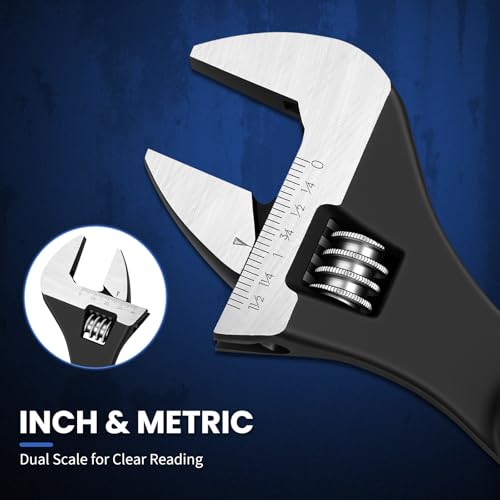 DIKTALK 3-Piece Adjustable Spud Wrench Set (10, 12, 16 Inch), CR-V Steel & Black Oxide Finish, SAE & Metric Scales, Alignment Punch and Crowbar Tail for Construction/Mechanical Repair/Outdoor Projects - Image 5