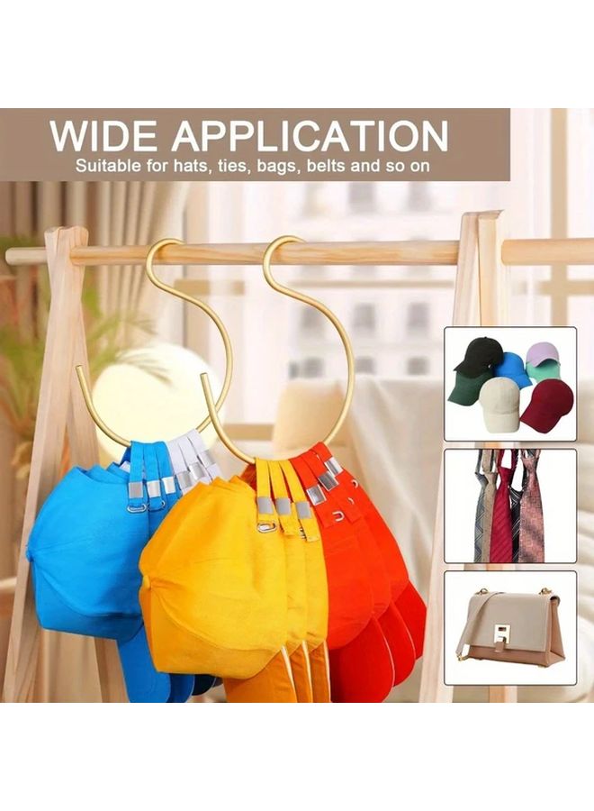 Modern Golden Aluminum Alloy Wall Mounted Hat Hooks Set of 3 Space Saving Storage Rack - Image 4