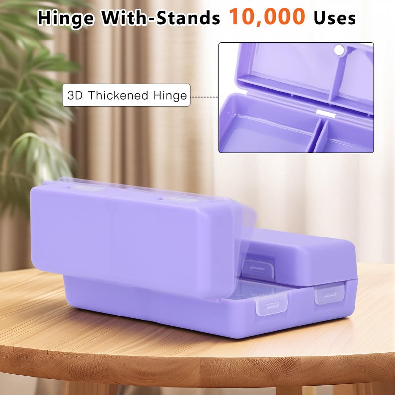 FYY Daily Pill Organizer, 7 Compartments Portable Travel Pill Case, [Folding Design] for Purse Pocket to Hold Vitamins,Cod Liver Oil,Supplements and Medication-Purple - Image 5