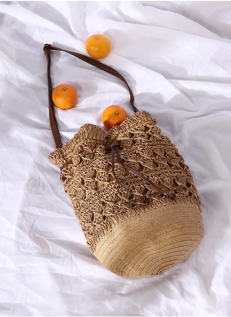 صوص هاوت Women's The Straw Bucket Bag - Beige