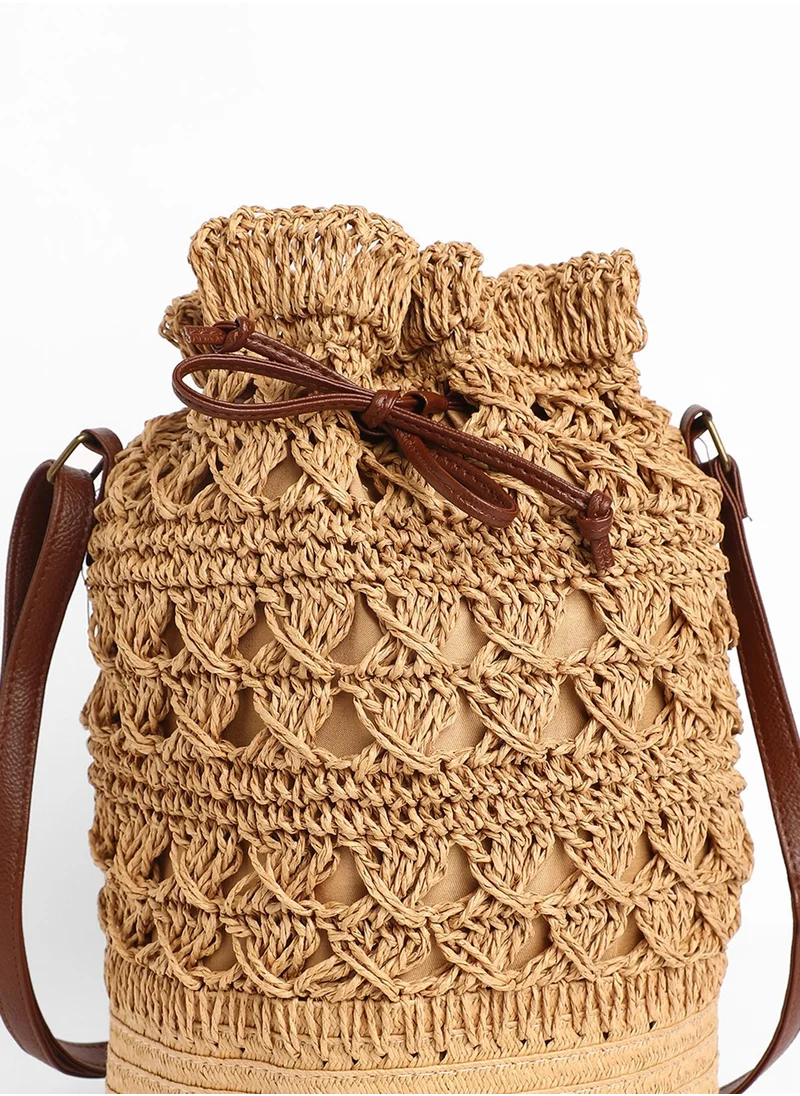 Haute Sauce Women's The Straw Bucket Bag - Beige