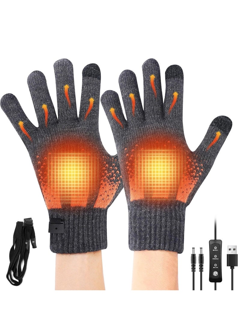 سيوسي بطانات القفازات ساخنة، 98 ℉-104 ℉-113 ℉ قفازات USB ساخنة للرجال والنساء، رقيقة الحياكة شاشة قابلة للمس قفازات التدفئة الدافئة، الأيدي الساخنة قفازات ساخنة كهربائية لالتهاب المفاصل العمل في فصل الشتاء - Image 1