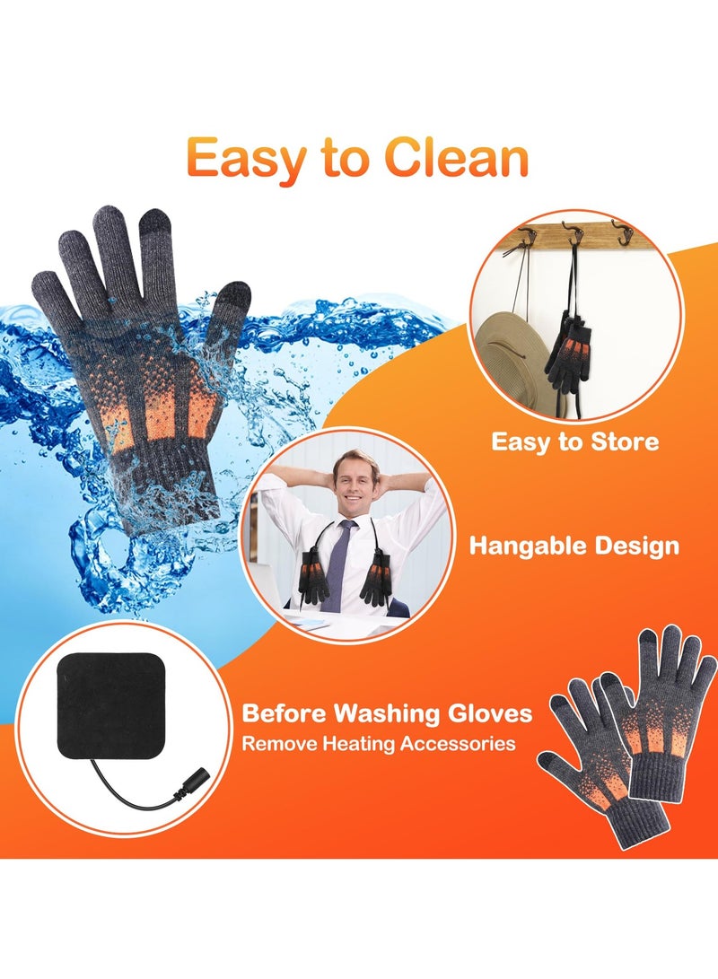 سيوسي بطانات القفازات ساخنة، 98 ℉-104 ℉-113 ℉ قفازات USB ساخنة للرجال والنساء، رقيقة الحياكة شاشة قابلة للمس قفازات التدفئة الدافئة، الأيدي الساخنة قفازات ساخنة كهربائية لالتهاب المفاصل العمل في فصل الشتاء - Image 5