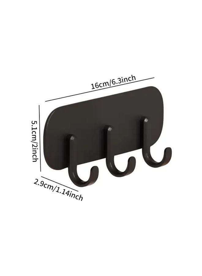 Black Magnetic Hook Strong Adhesive Wall Mount No Drill Space Saving For Bathroom Kitchen - Image 4