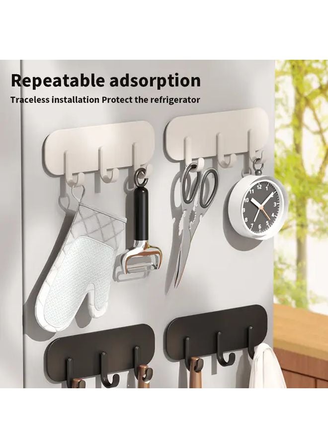 Black Magnetic Hook Strong Adhesive Wall Mount No Drill Space Saving For Bathroom Kitchen - Image 5