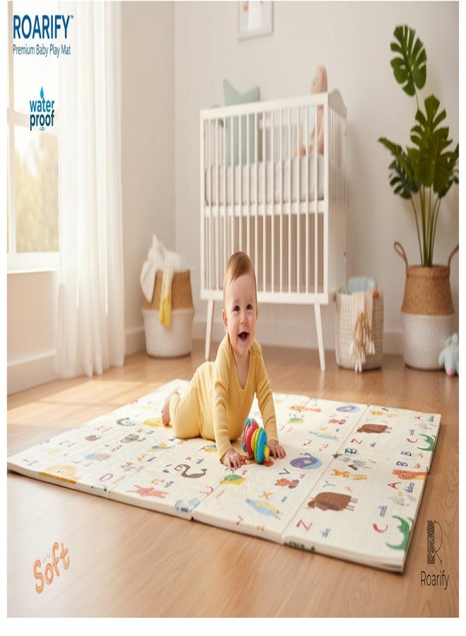 ROARIFY Premium Reversible Baby Play Mat| Soft,Non-Slip,Waterproof Foam Mat| Easy to Clean,Learning & Playing Carpet For Indoor/Outdoor| Portable Crawling Mat(Aeroplane-Alphabet),Multicolor - Image 2