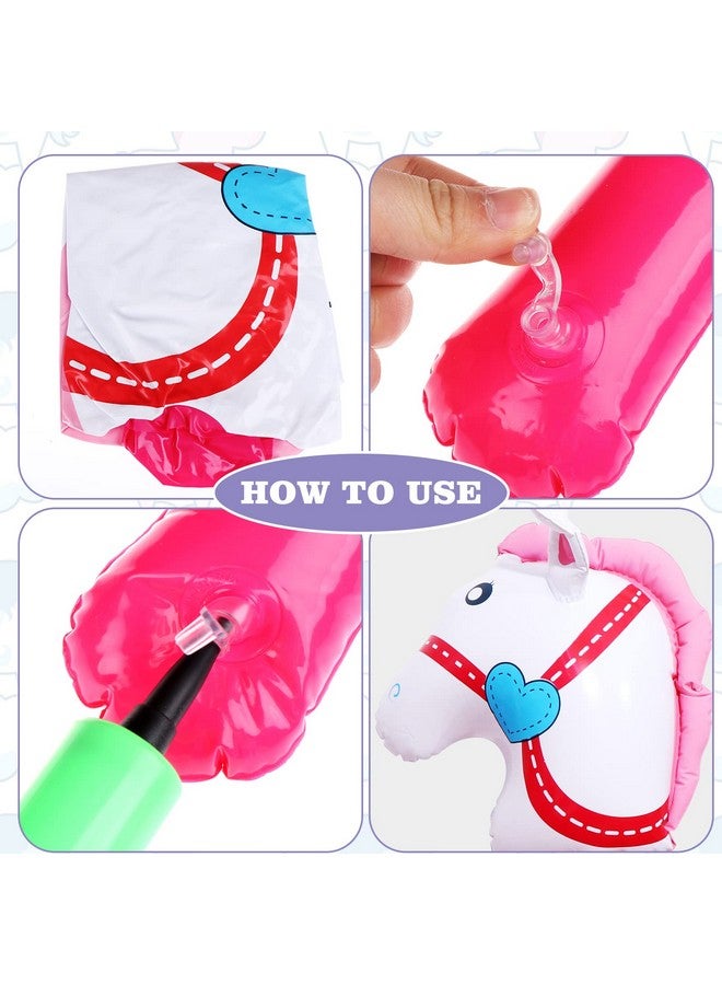 Yiphates 6 Pcs 40 Inch Inflatable Stick Horse Colorful Horse Head Stick Balloon Horse Birthday Party Supplies Pony Stick for Christmas Horse Themed Party Decorations Costume Stick - Image 3