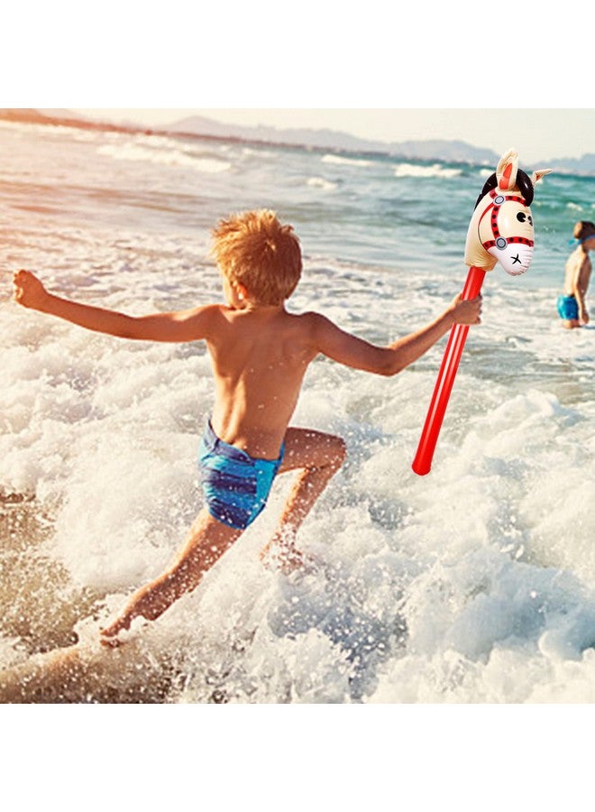 Yiphates 6 Pcs 40 Inch Inflatable Stick Horse Colorful Horse Head Stick Balloon Horse Birthday Party Supplies Pony Stick for Christmas Horse Themed Party Decorations Costume Stick - Image 5