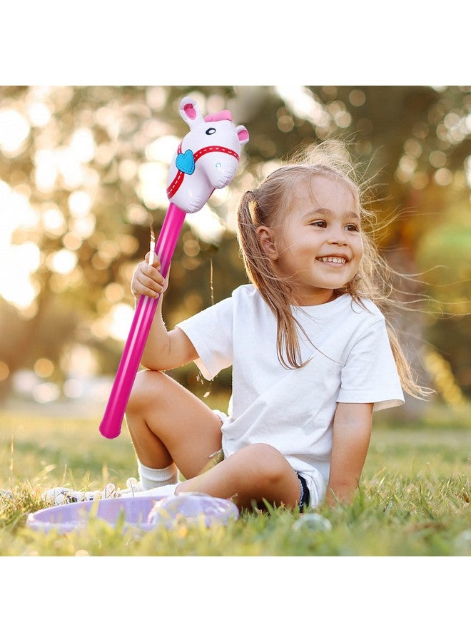Yiphates 6 Pcs 40 Inch Inflatable Stick Horse Colorful Horse Head Stick Balloon Horse Birthday Party Supplies Pony Stick for Christmas Horse Themed Party Decorations Costume Stick - Image 4