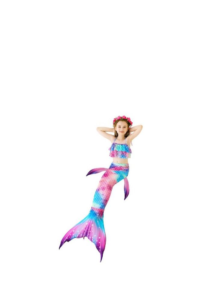 Y&D 3-Piece Mermaid Bathing Swimsuit Set  140CM - Image 3