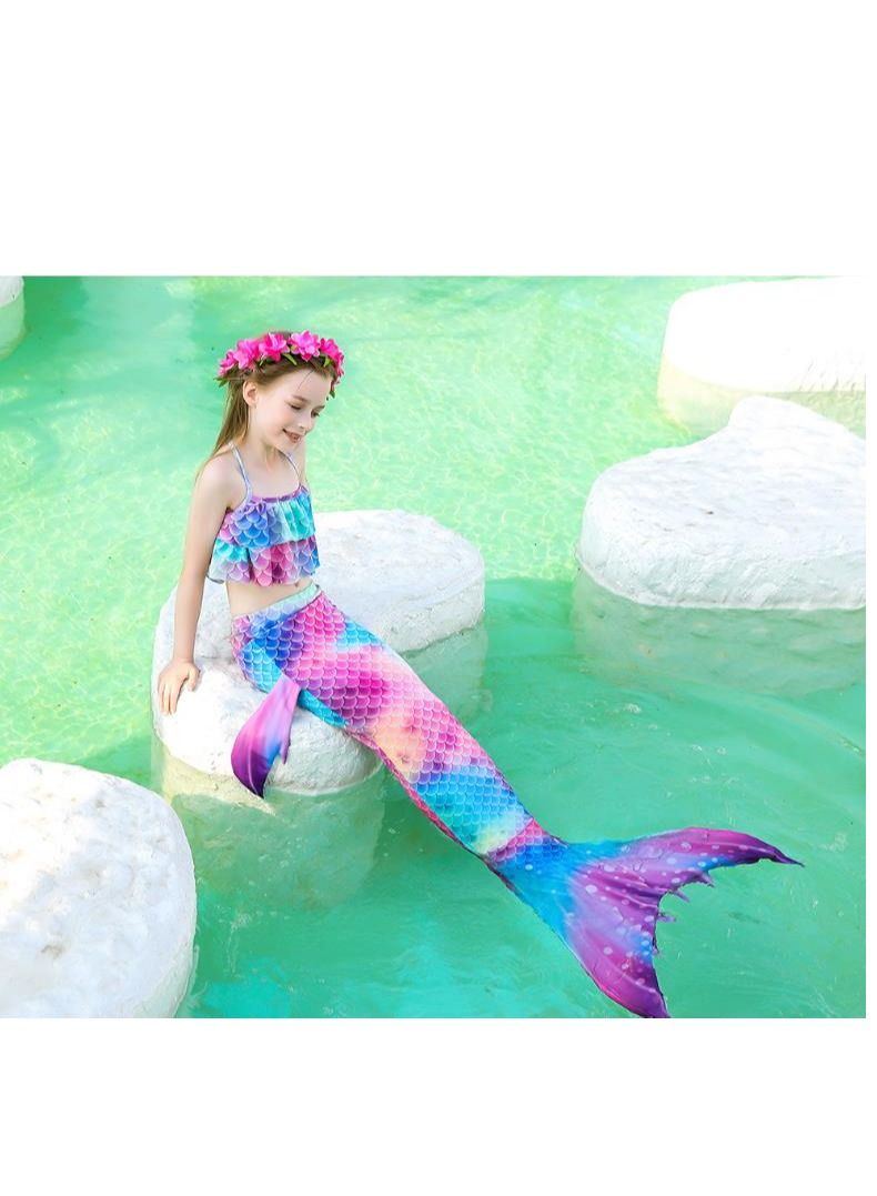 Y&D 3-Piece Mermaid Bathing Swimsuit Set  140CM - Image 4