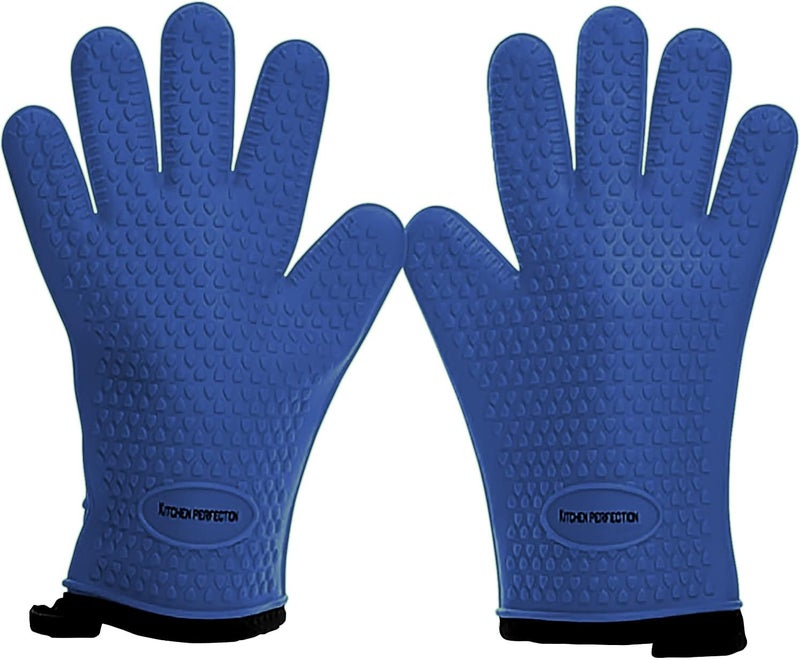 Kitchen perfection XL Silicone Smoker Oven Gloves-Extreme Heat Resistant BBQ Gloves-Handle Hot Food Right on Your Grill Fryer&Pit|Waterproof Grilling Cooking Baking Mitts|Superior Value Set+3 Bonuses - Image 1