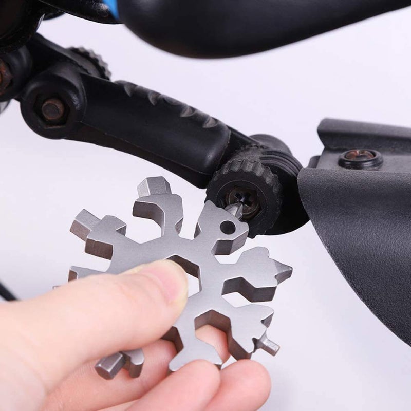 Desuccus 18-in-1 Snowflake Multi Tool, Stainless Steel Snowflake Bottle Opener/Flat Phillips Screwdriver Kit/Wrench, Stocking Stuffers for Men(Standard-Stainless Steel) - Image 4